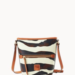 Zebra Leather Small Zip Sac