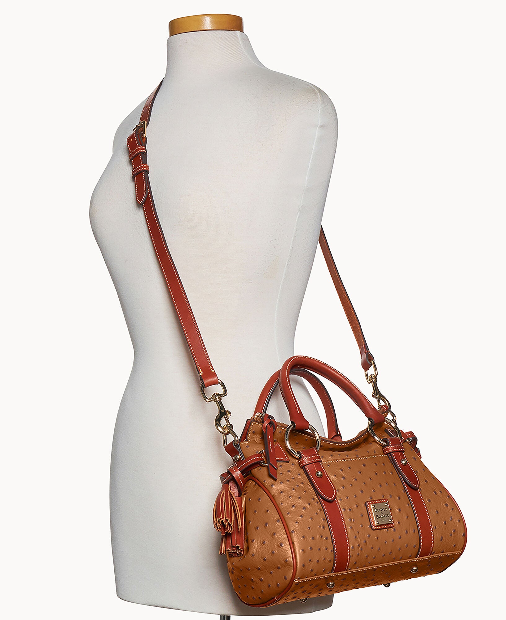 Ostrich Satchel With Pocket - Image 16