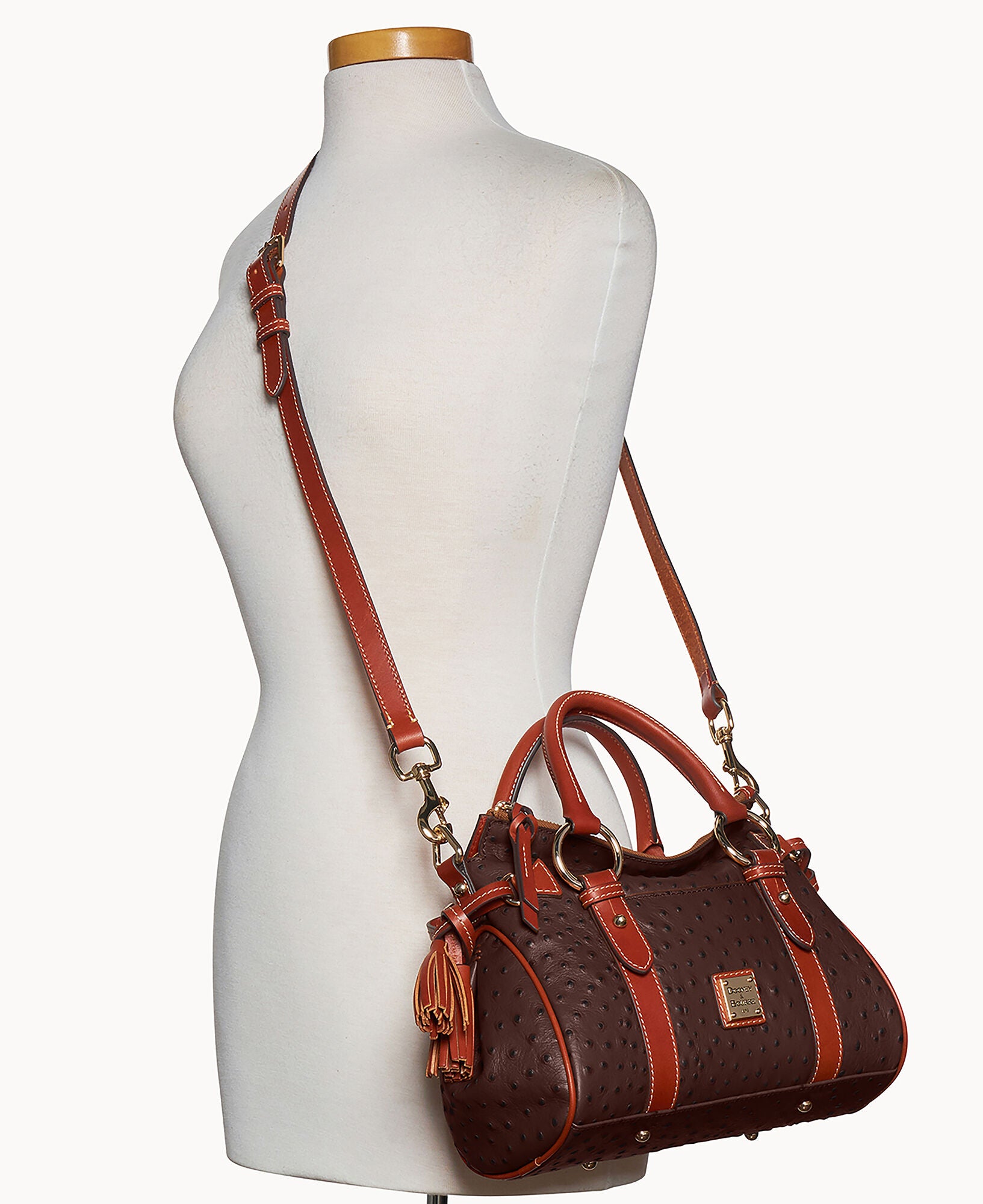 Ostrich Satchel With Pocket - Image 20